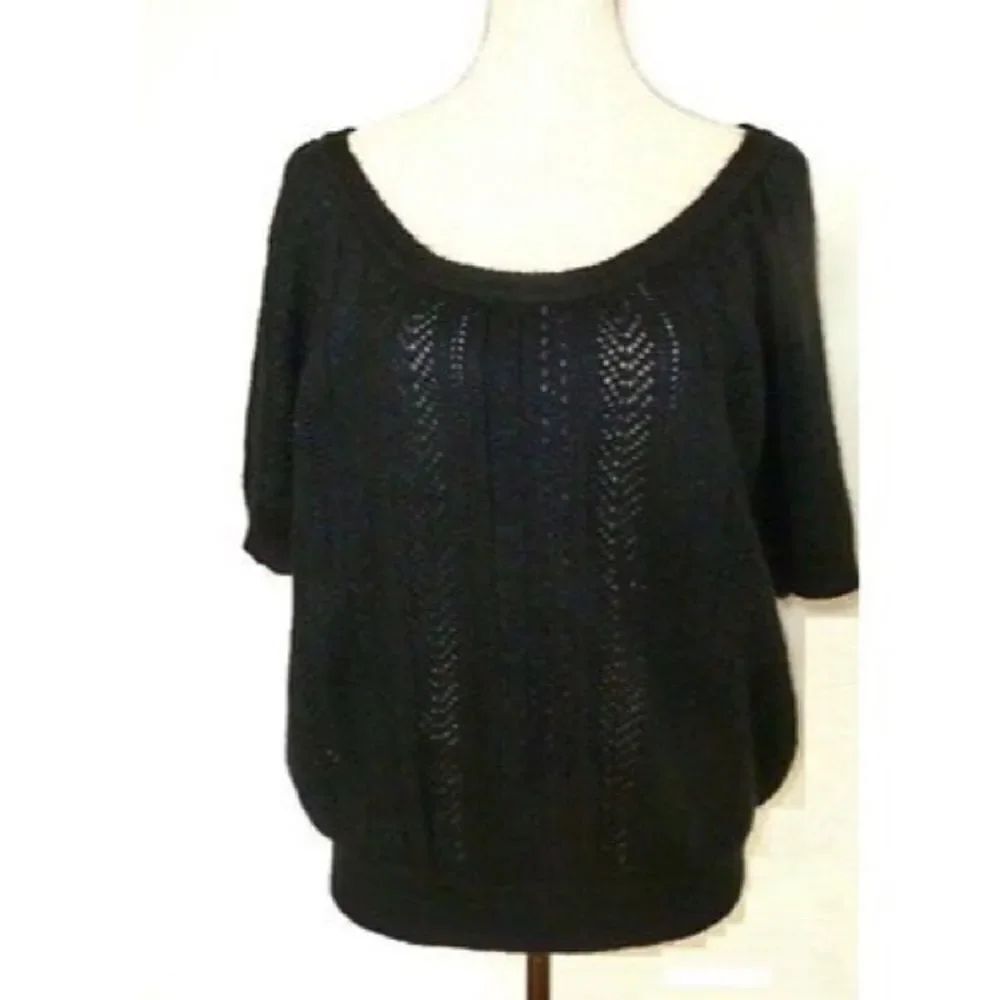 ✨EXPRESS Black Open Cable Knit Wool Mohair Sweater
